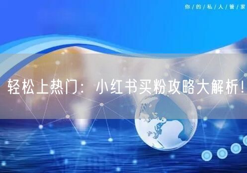 轻松上热门：小红书买粉攻略大解析！