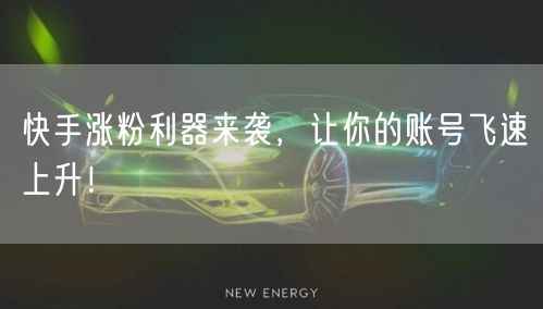 快手涨粉利器来袭，让你的账号飞速上升！