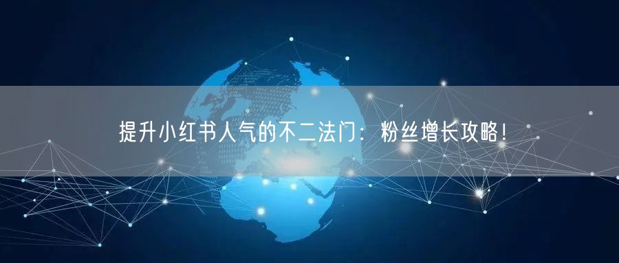 提升小红书人气的不二法门：粉丝增长攻略！